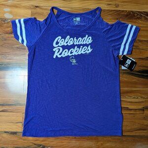 NWT New Era Colorado Rockies Purple Open Shoulder Tank Top Large